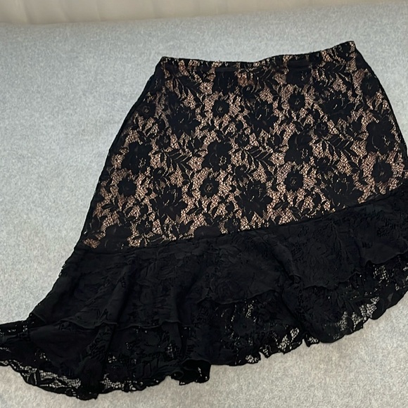 Fairy Grunge Gothic Whimsigoth Lace Skirt Large Vamp Asymmetrical Floral Witchy - Picture 6 of 9